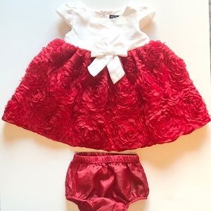 Fancy Red & White Baby Dress